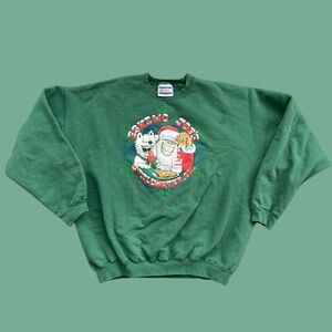 Vintage 80’s Hanes Graphic Eskimo Joe’s Christmas Holiday Crewneck Size XL